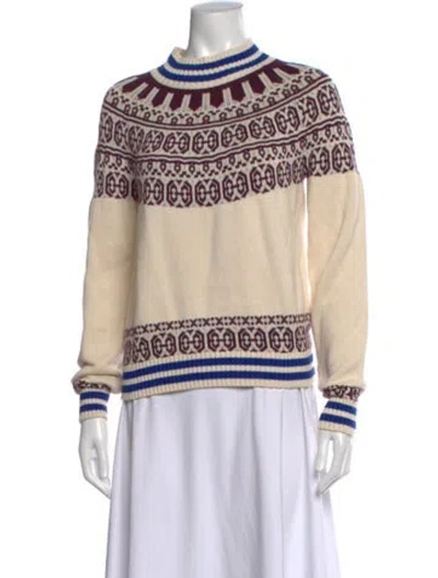 Pre-owned Kule Wool Patterned Sweater In Neutral