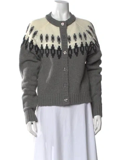 Pre-owned Kule Wool Printed Sweater In Gray