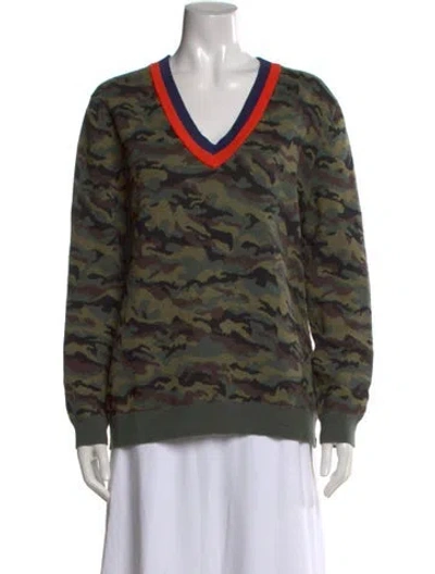 Pre-owned Kule Wool Printed Sweater In Green