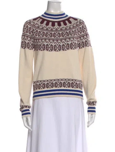 Pre-owned Kule Wool Printed Sweater In Neutral