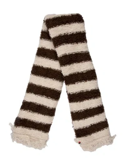 Pre-owned Kule Wool Striped Scarf In Brown