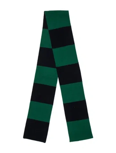 Pre-owned Kule Wool Striped Scarf In Green