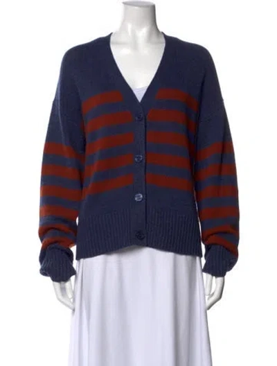 Pre-owned Kule Wool Striped Sweater In Blue