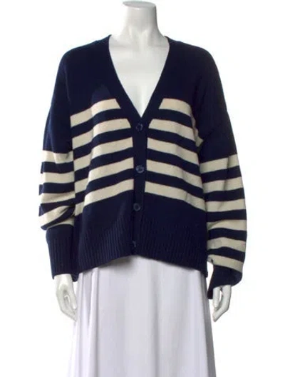Pre-owned Kule Wool Striped Sweater In Blue