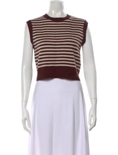 Pre-owned Kule Wool Striped Sweater In Brown