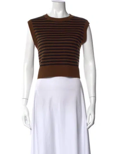 Pre-owned Kule Wool Striped Sweater In Brown