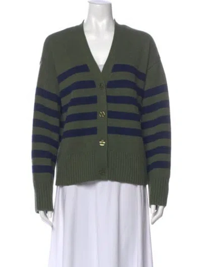 Pre-owned Kule Wool Striped Sweater In Green