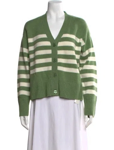 Pre-owned Kule Wool Striped Sweater In Green