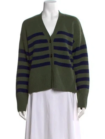 Pre-owned Kule Wool Striped Sweater In Green