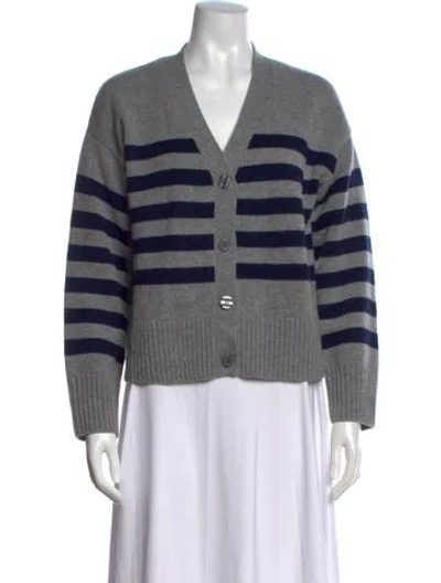 Pre-owned Kule Wool Striped Sweater In Grey