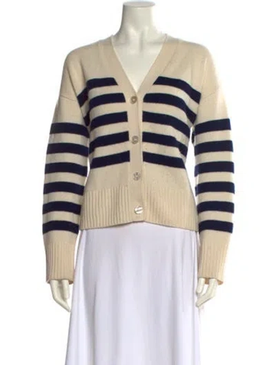 Pre-owned Kule Wool Striped Sweater In White