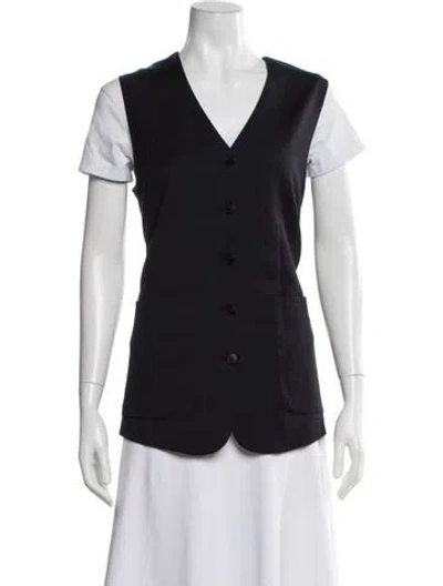 Pre-owned Kule Wool Vest In Blue