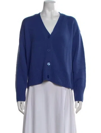 Pre-owned Kule Wool V-neck Sweater In Blue