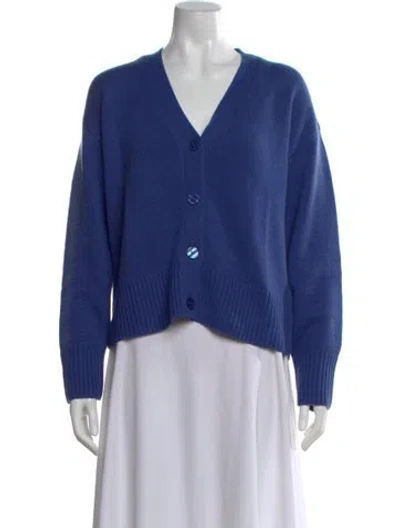 Pre-owned Kule Wool V-neck Sweater In Blue
