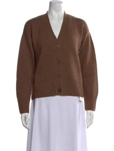 Pre-owned Kule Wool V-neck Sweater In Brown