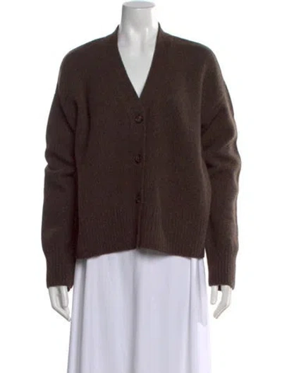 Pre-owned Kule Wool V-neck Sweater In Brown