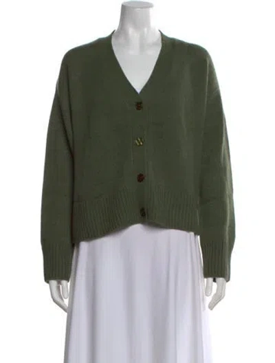Pre-owned Kule Wool V-neck Sweater In Green