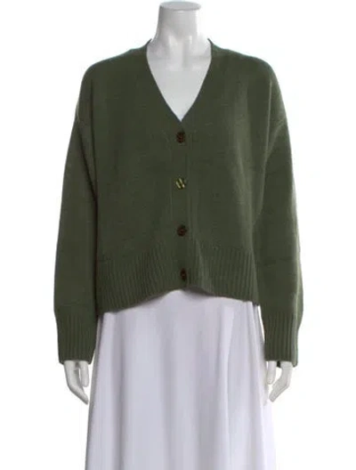 Pre-owned Kule Wool V-neck Sweater In Green