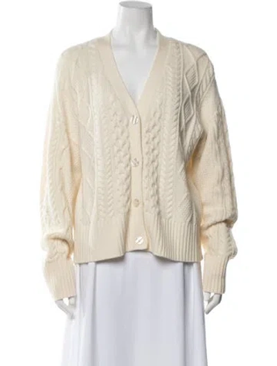 Pre-owned Kule Wool V-neck Sweater In Neutrals