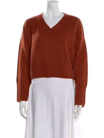 Pre-owned Kule Wool V-neck Sweater In Red