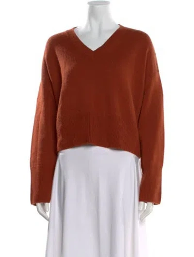 Pre-owned Kule Wool V-neck Sweater In Red