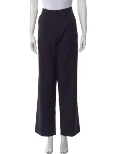 Pre-owned Kule Wool Wide Leg Pants In Blue