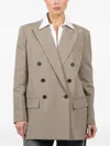 Kulson George Double-breasted Check Jacket In Neutral