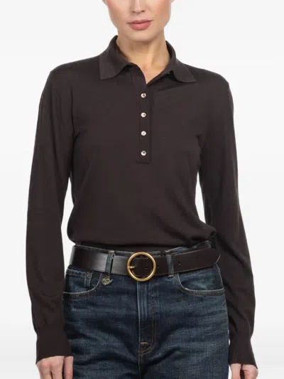 Kulson Jordan Buttoned-collared Polo Shirt In Brown