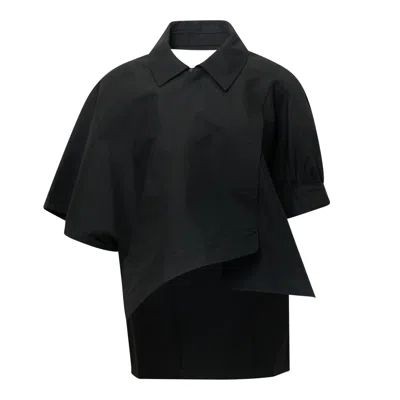 Kumann Yhj Black Signature Asymmetric Blouse