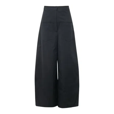 Kumann Yhj Navy High-rise Wide-leg Pants