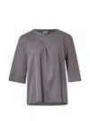 Kumann Yhj Ponte Front T-shirt In Gray