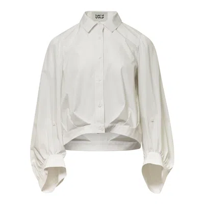 Kumann Yhj White Balloon Sleeve Blouse
