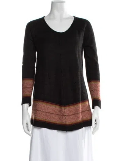 Pre-owned Kuna Baby Alpaca Patterned Sweater In Black