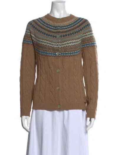 Pre-owned Kuna Baby Alpaca Patterned Sweater In Brown