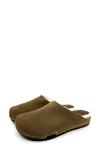 Kunsten Ella Genuine Shearling Lined Clog In Brown