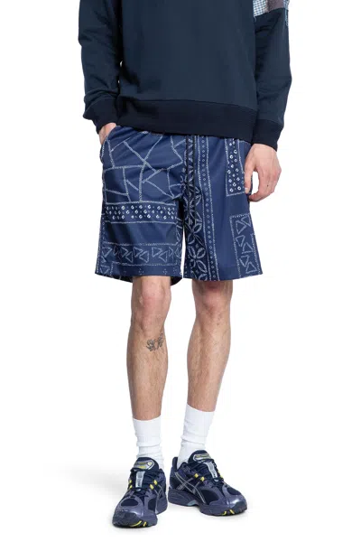 Kuon Man Blue Shorts & Skirts In Multi