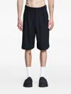 Kuon Pleated Twill Shorts In Black