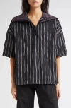 Kúr High Neck Drop Shoulder Shirt In Black