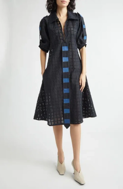 Kúr Patch Panel Midi Dress In Black
