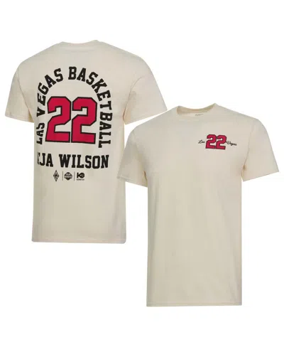 Kür8ted Men's And Women's A'ja Wilson Natural Las Vegas Aces Player Id Arch T-shirt