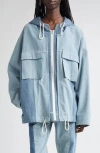 Kuro Remake Denim Hooded Top In Blue