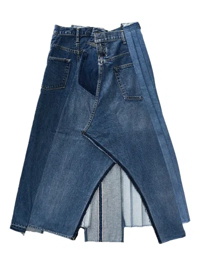 Kuro Remake Mark Vi Maxi Skirt In Blue