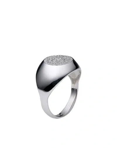 Kurshuni Chevalier Dolunay Ring Woman Ring Silver Size 5.25 925/1000 Silver, Cubic Zirconia