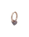 Kurshuni Heart Earring Woman Single Earring Gold Size - 925/1000 Silver, Cubic Zirconia In Gold