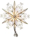 Kurt Adler 10-inch 10-light Led Silver Capiz & Snowflakes Tree Topper In Multi