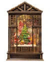 Kurt Adler 10-inch Battery-operated Led Lighted Tree Water Lantern In Brown