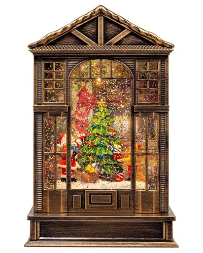 Kurt Adler 10-inch Battery-operated Led Lighted Tree Water Lantern In Brown
