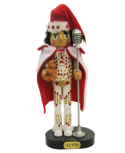 Kurt Adler 10 Inch Elvis In White Suit Nutcracker In Multicolored