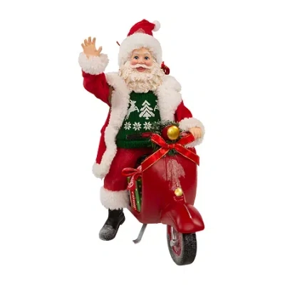 Kurt Adler 10-inch Fabrichã© Santa On Scooter In Red