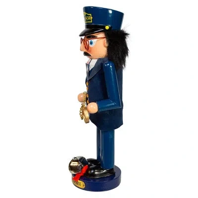 Kurt Adler 10 Inch Polar Express Conductor Nutcracker In Blue